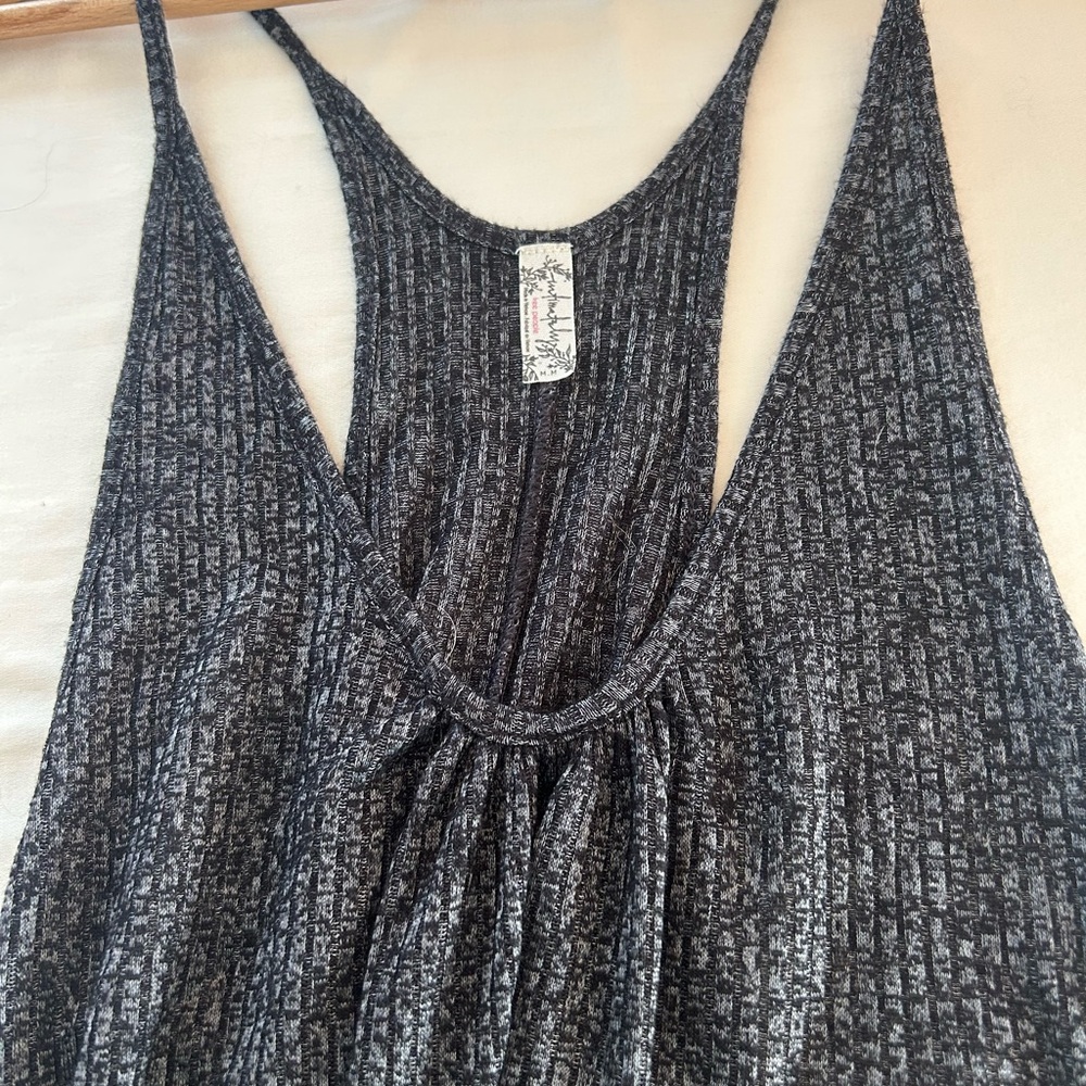 Free People Charcoal Textured Tank Top